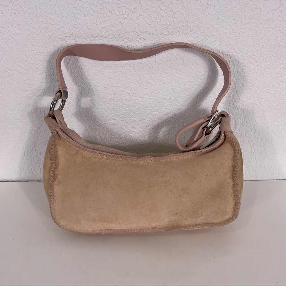 UGG Light Pink Leather Suede Fur Lined Small Shoulder Purse - Picture 2 of 8